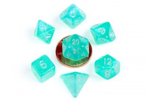 Metallic Dice Games - 7 Set RPG Dice - Acrylic - Mini Stardust Turquoise Metallic Dice Games - 7 Set RPG Dice - Acrylic - Mini Stardust Turquoise