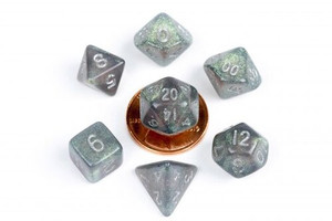 Metallic Dice Games - 7 Set RPG Dice - Acrylic - Mini Stardust Gray Metallic Dice Games - 7 Set RPG Dice - Acrylic - Mini Stardust Gray