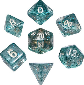 Metallic Dice Games - 7 Set RPG Dice - Acrylic - Light Blue Metallic Dice Games - 7 Set RPG Dice - Acrylic - Light Blue