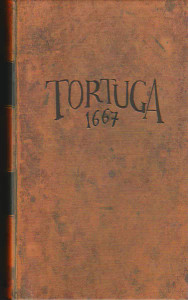 Board game titled "Tortuga 1667" featuring artwork that resembles a leather book cover.