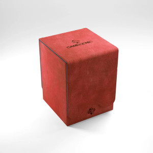 A deck box with a red cloth exterior. Embossed on the lid is Gamegenic's logo. A deck box with a red cloth exterior. Embossed on the lid is Gamegenic's logo.