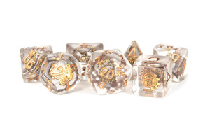 Metallic Dice Games - 7 Set RPG Dice - Resin - Gear Dice