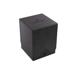 A TCG Deck Box with the company logo "Gamegenic" on the top. The box is black and has a jean-like texture to the cloth exterior. A TCG Deck Box with the company logo "Gamegenic" on the top. The box is black and has a jean-like texture to the cloth exterior.