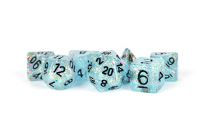Metallic Dice Games - 7 Set RPG Dice - Resin - Flash Blue Metallic Dice Games - 7 Set RPG Dice - Resin - Flash Blue