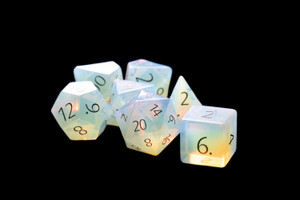 Metallic Dice Games - 7 Set RPG Dice - Stone - Engraved Opalite Metallic Dice Games - 7 Set RPG Dice - Stone - Engraved Opalite