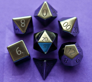 Metallic Dice Games - 7 Set RPG Dice - Stone - Hematite Metallic Dice Games - 7 Set RPG Dice - Stone - Hematite