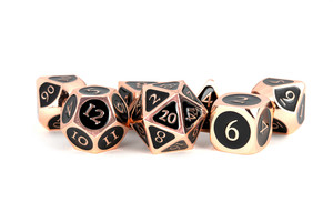 Metallic Dice Games - 7 Set RPG Dice - Metal - Antique Copper with Black Enamel Metallic Dice Games - 7 Set RPG Dice - Metal - Antique Copper with Black Enamel