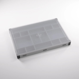 A black token silo with 15 compartments of various sizes. A black token silo with 15 compartments of various sizes.
