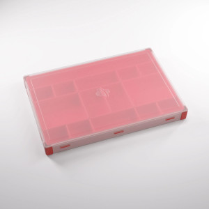 A red token silo with 15 compartments in various sizes. A red token silo with 15 compartments in various sizes.