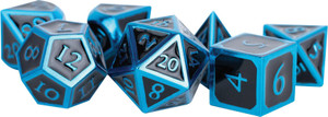 Metallic Dice Games - 7 Set RPG Dice - Metal - Blue with Black Enamel Metallic Dice Games - 7 Set RPG Dice - Metal - Blue with Black Enamel
