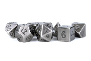Metallic Dice Games - 7 Set RPG Dice - Metal - Antique Silver Metallic Dice Games - 7 Set RPG Dice - Metal - Antique Silver