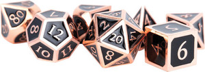 Metallic Dice Games - 7 Set RPG Dice - Metal - Antique Copper with Black Enamel Metallic Dice Games - 7 Set RPG Dice - Metal - Antique Copper with Black Enamel
