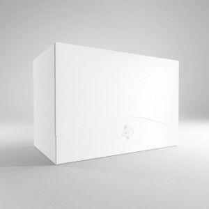 A white, plastic, double-wide deck holder with a clam shell lid.