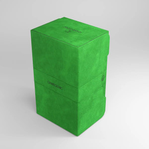 A very tall, green cloth deck box. A very tall, green cloth deck box.
