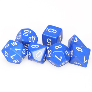 Chessex Dice - 7 Set RPG - 25406 - opaque blue with white Chessex Dice - 7 Set RPG - 25406 - opaque blue with white