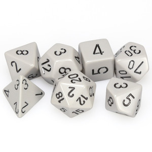 Chessex Dice - 7 Set RPG - 25410 - opaque dark grey with black Chessex Dice - 7 Set RPG - 25410 - opaque dark grey with black