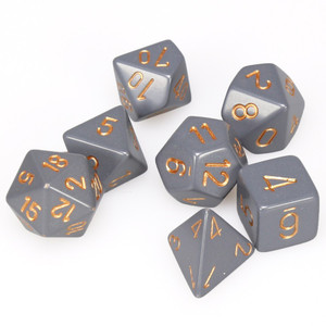 Chessex Dice - 7 Set RPG - 25420 - dark grey with copper Chessex Dice - 7 Set RPG - 25420 - dark grey with copper