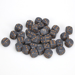 Chessex Dice - 36 Set of d6 dice block - 25820 - gray with copper