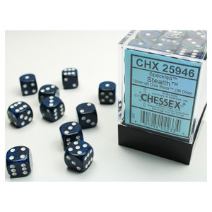 Chessex Dice - 36 Set of d6 dice block - 25946 - speckled stealth dice