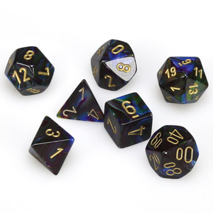 Chessex Dice - 7 Set RPG - 27499 - lustrous shadow with gold Chessex Dice - 7 Set RPG - 27499 - lustrous shadow with gold