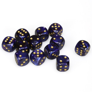 Chessex Dice - 36 Set of d6 dice block - 27627 - dark blue royal with gold Chessex Dice - 36 Set of d6 dice block - 27627 - dark blue royal with gold