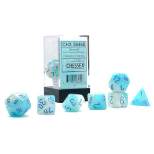 Chessex Dice - 7 Set RPG - 26465 - pearl turquoise white Chessex Dice - 7 Set RPG - 26465 - pearl turquoise white