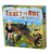Board game box featuring game title and train illustration.