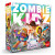 Board game box featuring game title and four cartoon kids fighting zombies.