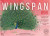 Boardgame entitled "Wingspan: Asia" with white and red text, a peacock with its feathers fanned, and a light and dark pink background.