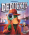 A card game titled "Deduckto" in bold white letters.  Below the title is a green duck in a noir-style brown fedora and trench coat getup.  The duck, inexplicably, has a hand that holds a spylass up to one of its eyes, enlarging it to the point of hilarity.  Beside him peeks a grey pigeon with a large, curly mustahe.  Behind them is a pier railing, and beyond that is a port with sailboats meandering through the water and a white lighthouse stands on the far shore.