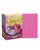 Dragon shield sleeve box featuring art of a pink dragon with feathers. To the right of the box is a sample sleeve showcasing the color.