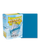 Dragon shield sleeve box featuring art of a blue dragon soaring through the sky above the clouds. To the right of the box is a sample sleeve showcasing the muted blue sleeve color.