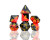 A full set of Sirius Dice with layered black and red resin.