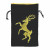Black dice bag with an embroidered image of a heraldic stag by Black Oak Workshop.