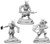 Three unpainted Kobold miniatures on a white background.