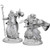 Two unpainted Male Human Wizard miniatures on a white background.