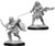 Two unpainted Female Half-Elf Ranger miniatures on a white background. The one on the left is wielding a longbow and the one on the right is wielding a crossbow and sword.