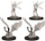 Two unpainted Sprite miniatures and two unpainted Pseudodragon miniatures on a white background.