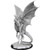 An unpainted Young Silver Dragon miniature hovering above the ground on a white background.