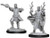 Two unpainted Male Human Sorcerer miniatures on a white background.