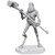 An unpainted Tomb Trapper miniature holding a large war hammer. It has a large mouth with multiple rows of teeth on its belly. The miniature is place on a white background.