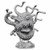 An unpainted Beholder miniature with its mouth wide open on a white background.