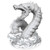 An unpainted Swavain Basilisk miniature on a white background. It looks like it is thrashing in water.