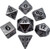 Metallic Dice Games - 7 Set RPG Dice - Metal - Silver