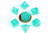 Metallic Dice Games - 7 Set RPG Dice - Acrylic - Mini Stardust Turquoise