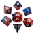 Metallic Dice Games - 7 Set RPG Dice - Acrylic - Mini Red and Blue