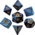 Metallic Dice Games - 7 Set RPG Dice - Acrylic - Mini Blue and Light Blue