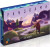 A board game titled "Panorama" in simple, handwritten letters spread across the top of the cover.  The art below is a peaceful valley scene with the sun just beginning to peak above the edge of the   horizon, bathing the pale sky in purple and orange.  Mist crawls across green grass in a wispy blanket, a creek meanders between grassy knolls and perfectly round stones, a cabin smokes in the distance with faint lights in the windows, and a moose and fox stand in the foreground looking majestic in the morning's glory.  It's all very twee. A board game titled "Panorama" in simple, handwritten letters spread across the top of the cover.  The art below is a peaceful valley scene with the sun just beginning to peak above the edge of the   horizon, bathing the pale sky in purple and orange.  Mist crawls across green grass in a wispy blanket, a creek meanders between grassy knolls and perfectly round stones, a cabin smokes in the distance with faint lights in the windows, and a moose and fox stand in the foreground looking majestic in the morning's glory.  It's all very twee.