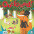 Board game titled "Outfoxed" in large, staggered orange font at the top of the box.  Below is an orange fox in a brown jacket and hat hiding behind a tree as chickens dressed as detectives search for clues in the forest.