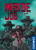 Board game titled "Inside Job" in red letters with the subtitle "A Game of Teamwork and Deception" in white letters. Five secret agents in fedoras stand against a blue and teal background, with one having  a red outline around them. Board game titled "Inside Job" in red letters with the subtitle "A Game of Teamwork and Deception" in white letters. Five secret agents in fedoras stand against a blue and teal background, with one having  a red outline around them.